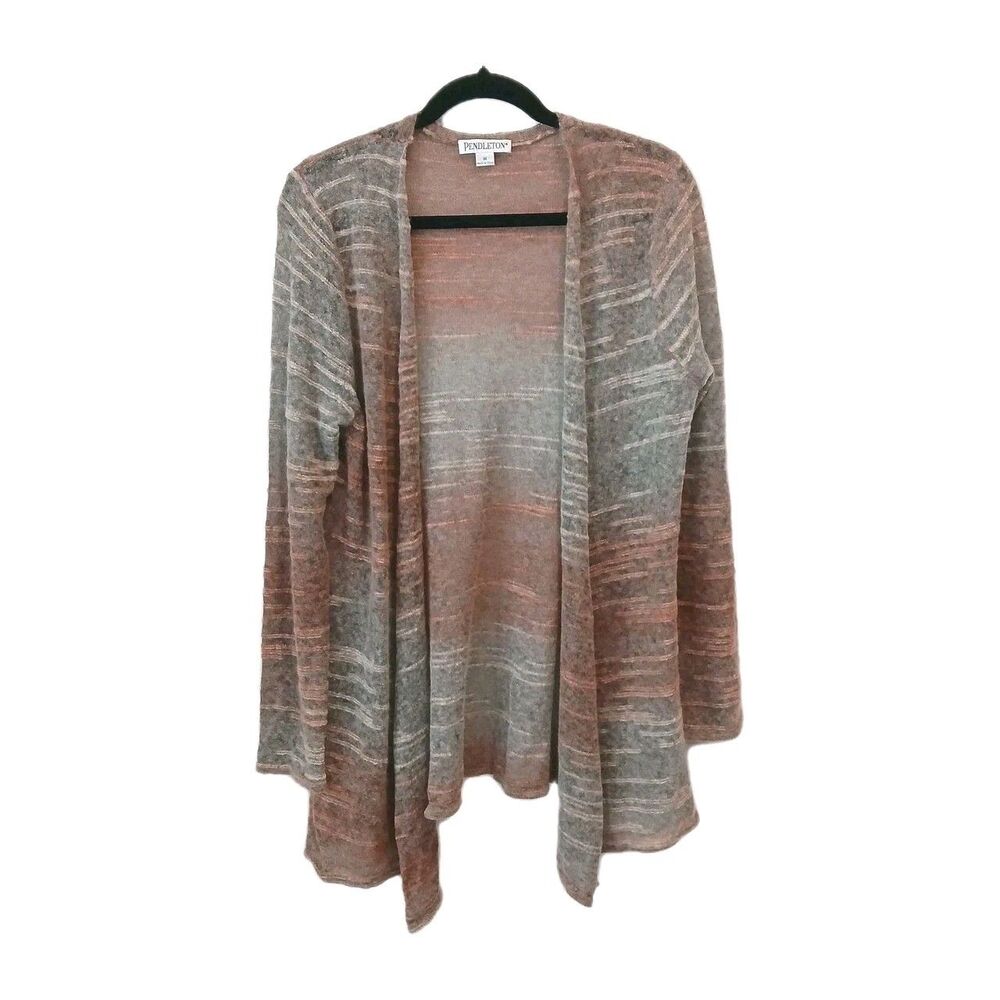 Pendletons Wool Bld‎ Waterfall Cardigan Sweater Boho Festival Medium Lightweight